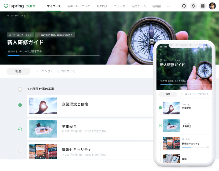 iSpring Learn 進捗度